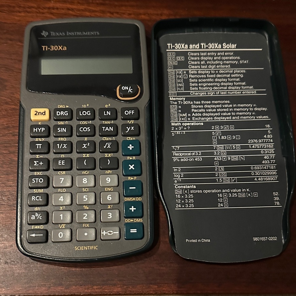 Texas Instruments TI-30Xa Black and Gray Calculator